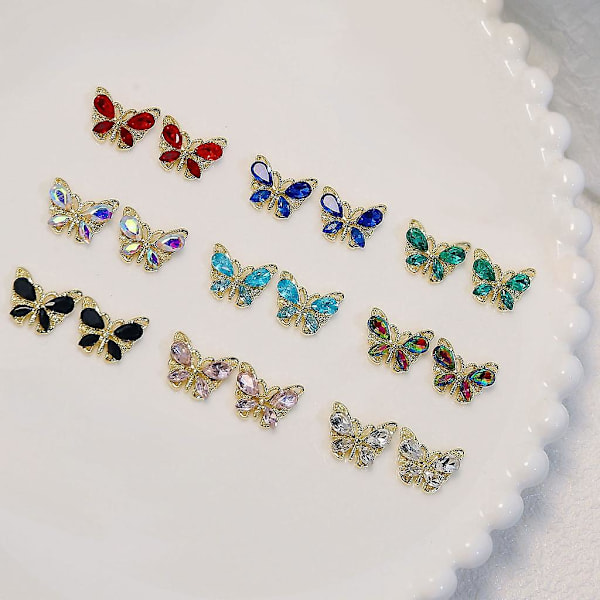 5 stk. Legering Neglekunst Rhinestones Krystal Perler Til Negle Dekoration Ringe Øreringe Diy 2271