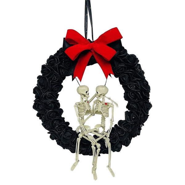Gothic Skeleton Lovers Gift Gothic Skjelett Valentinsdag krans gave