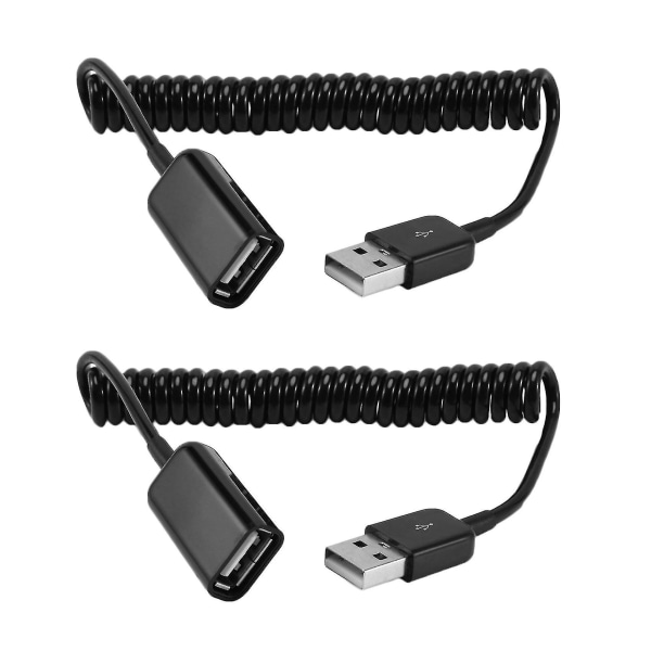 2x Kierrejousi USB A -uros A -naarasadapterikaapeli 1m 3ft