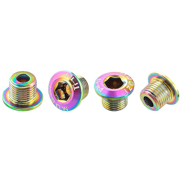 4 stk. sykkelkrankbolt i TC4 titanlegering for krank krankringbolter for landevei BMX sykkel enkel dobbel