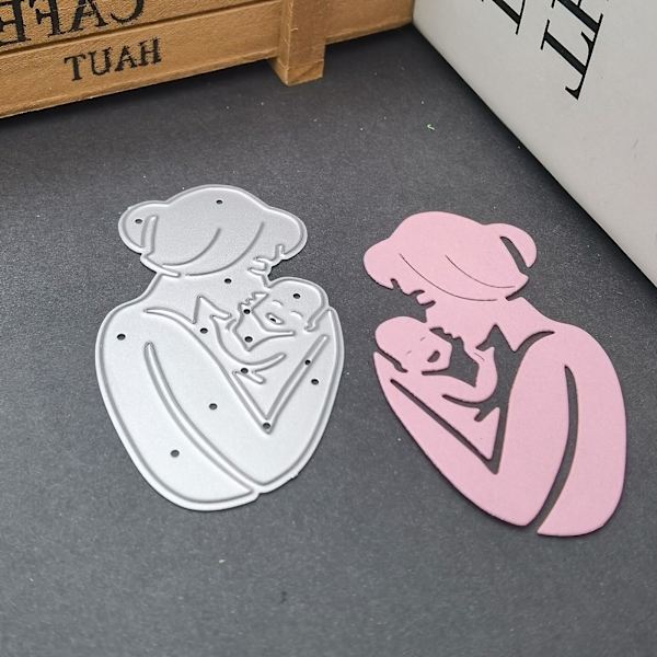 Mamma kysser bebis metallskärningsformar stencil DIY scrapbooking präglingsverktyg