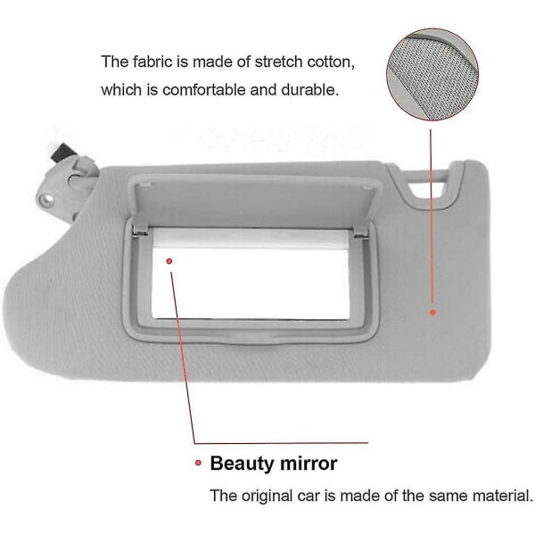 Venstre førerside solskjerm 96401-3ta2a for Nissan Altima 2013-2018