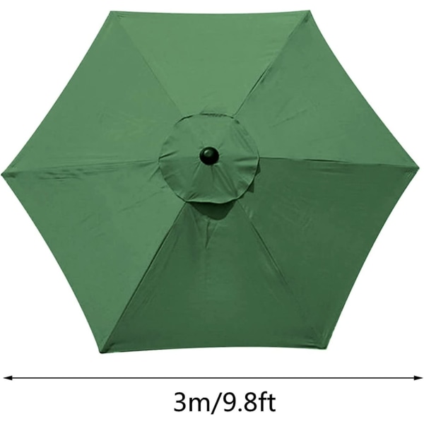 Parasoll deksel erstatning uteplass Parasoll 10 fot 6 ribber solskjerm Rund paraply kalesje for utendørs strandmarked