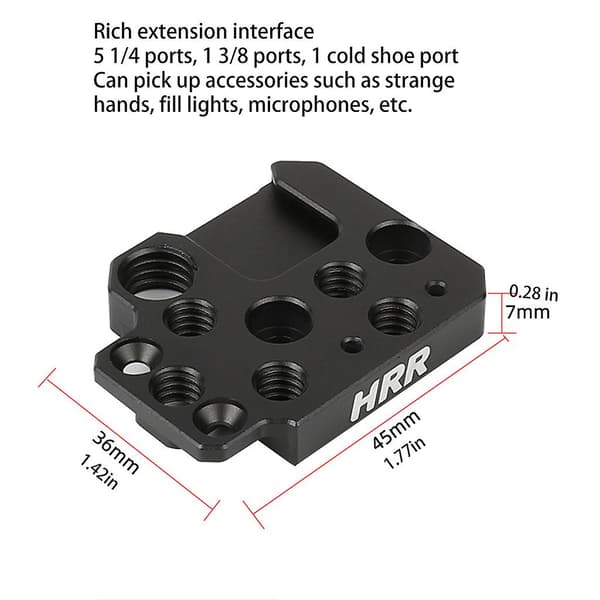 Monitor Mount Holder med Cold Shoe Interface, Gimbal Tilbehør Monteringsplade til Ronin S/sc/rs2/rsc2