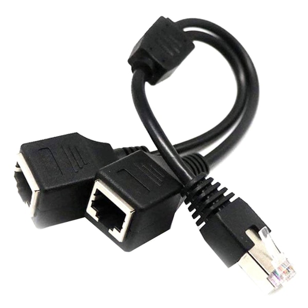 Rj45 1 hann til 2 hunn Ethernet splitterkabel for Super Cat5, Cat6