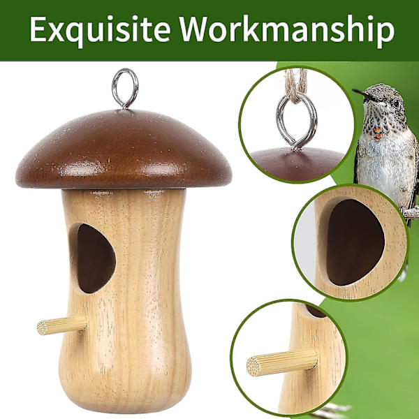 Hummingbird House Mushroom Trä Hummingbird Hus För Utomhus För Häckning Trädgårdspresenter Hem Gar