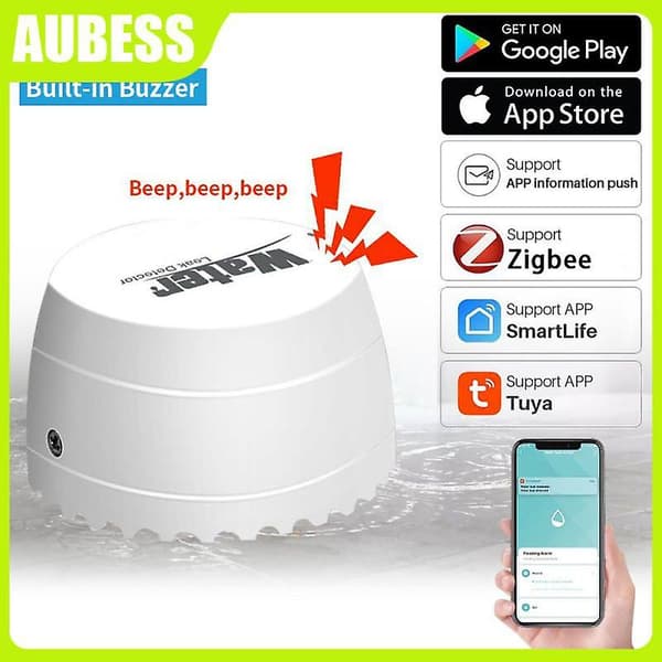 Ny Tuya Zigbee Vattenläckagedetektor Smart Hem Vattenöversvämningssensor Fungerar Med Tuya