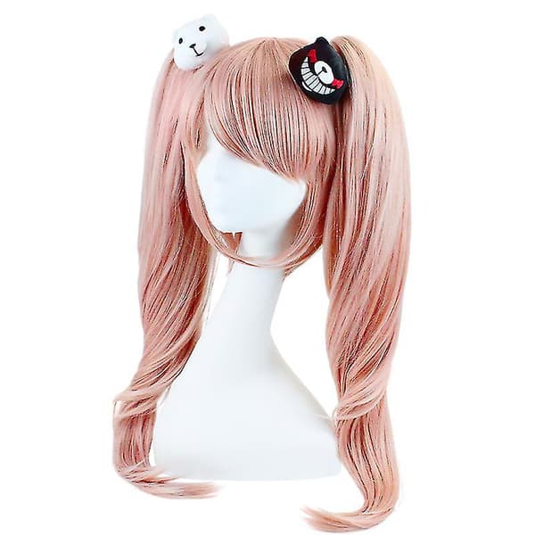 Anime Cosplay Peruk Rosa Dubbel Hästsvans Cosplay Peruk