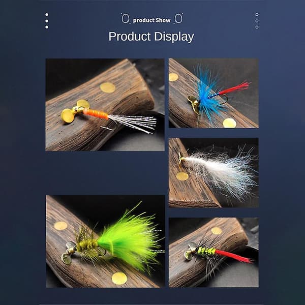 Fiskesnøre BLF546 Propeller Fly Krog Luya Fluestang Kunstig Agnsnøre Fly Krog