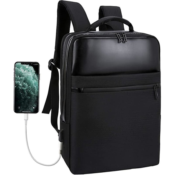 Waterproof 15.6" Business Laptop Backpack With Usb Charging Port