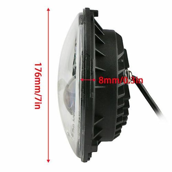 7\" Frontlykt for motorsykkel, Hi/Lo-stråle LED-frontlykt for Harley