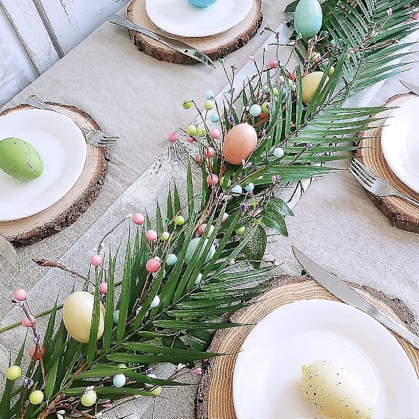 8 stk kunstige Areca palmeblader stilker kunstige palmeblader planter kunstige Monstera blader for palmesøndag bryllupsfest