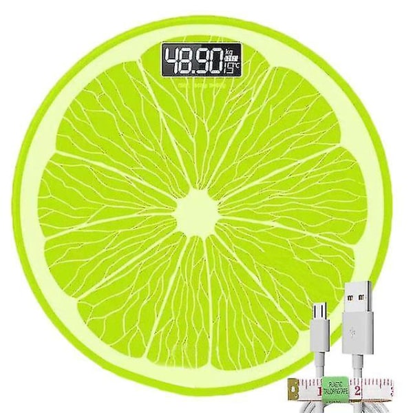 Citronmønster badeværelsesvægt Usb elektronisk kropsvægt