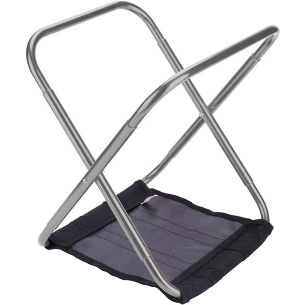 Camping foldestole (sølv), lille bærbar foldestol, ultralet foldestol, bærbar foldi
