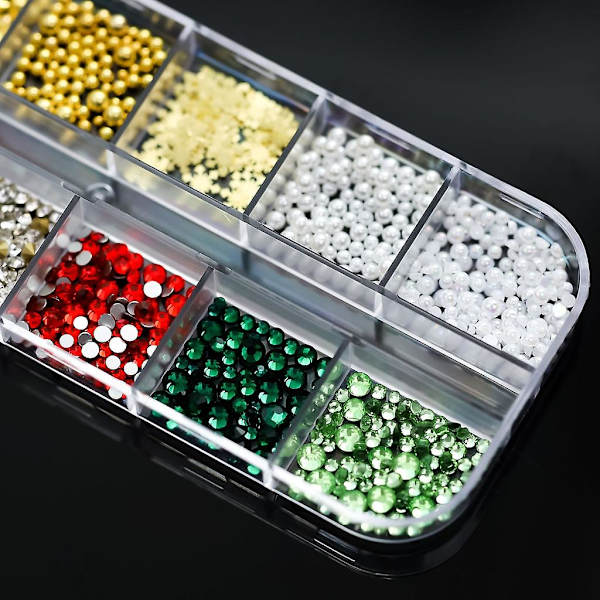 Nagelkonst Dekoration Kit, Jul Nagel Charms Shine Nagel Strass Kristaller