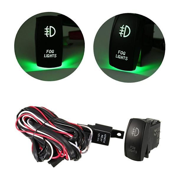 5-nastainen 20x16mm painonappikytkimen 12v 40a LED-valaistu päälle/pois veneiden keinukytkin