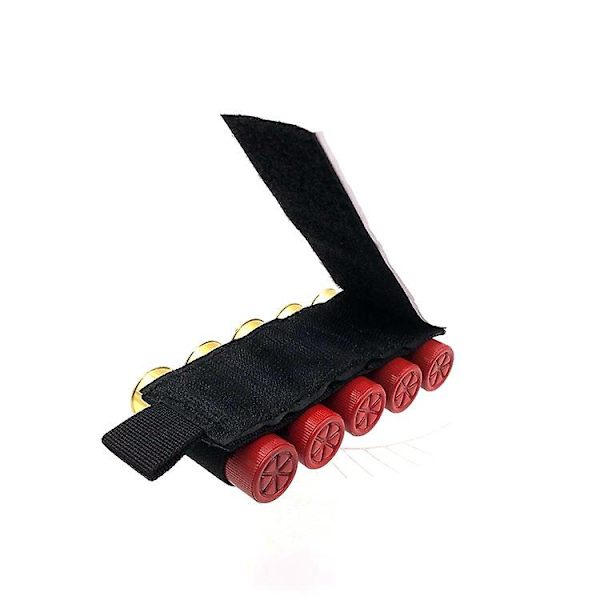 Nylon hagleammunisjonsholder med selvklebende bakside, 6 skudd, 1 stk, svart)