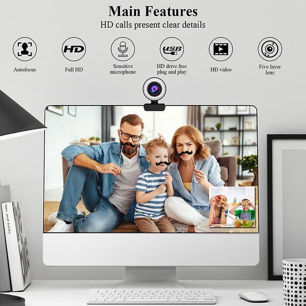 B12 1080p webkamera skjønnhetskamera-360 Live Vedio Stereo Cmos Sensor Usb webkamera
