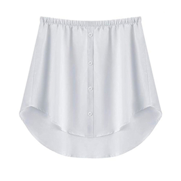 Skjorteforlengere Justerbar Lagdeling Falske Topper Nedre Kant Med Elastisk Midjebånd Miniskjørt white 5xl