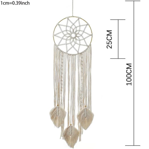 Boho Tassel Makrame Veggteppe Bomullstau Vevd Drømmefanger Gårdshusdekorasjon