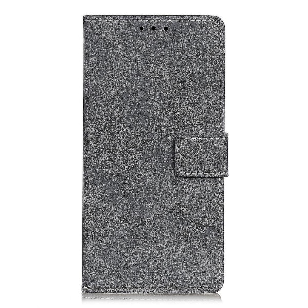 För Samsung Galaxy A32 5g / M32 5g Retro Style Läder Plånbok Stativ Fodral Telefon Skal - Grå