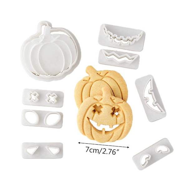 Halloween Dekor Pumpa Kakform Plast 3d Cartoon Pressbar Biscuit Formar