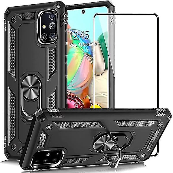 Shxx Samsung Galaxy A71 Mobiltelefon Etui, Militær Grade Stødsikkert Cover Pass, 15 Fod Faldtest Beskyttende Cover, Med Magnetisk Support Og Køretøj