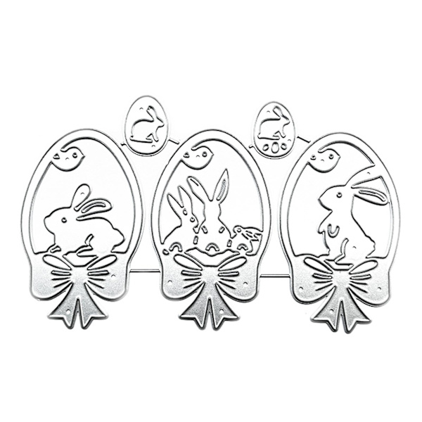 Kanin Ägg Metall Skärmaskin Stencil Diy Scrapbooking Album Papper Kort Mall Form Prägling Hantverk Dekoration