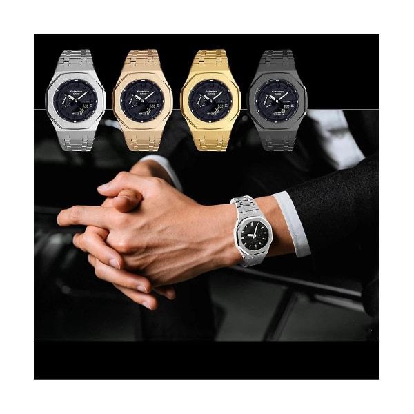 Modifiering Ga2100 Bezel för Casioak Gmas2100 Mod Kit 3:e generationens stålurfodral rem Ga2100