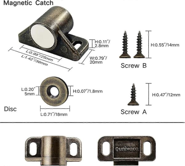 Dørmagneter Magnetisk Lås Pakke med 4 bronze