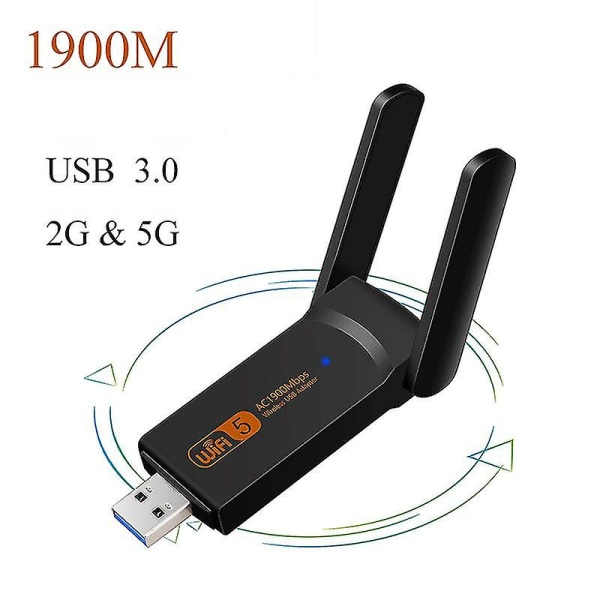 1900mbps USB Wifi Adapter Dongle Dual Band trådløst nettverkskort