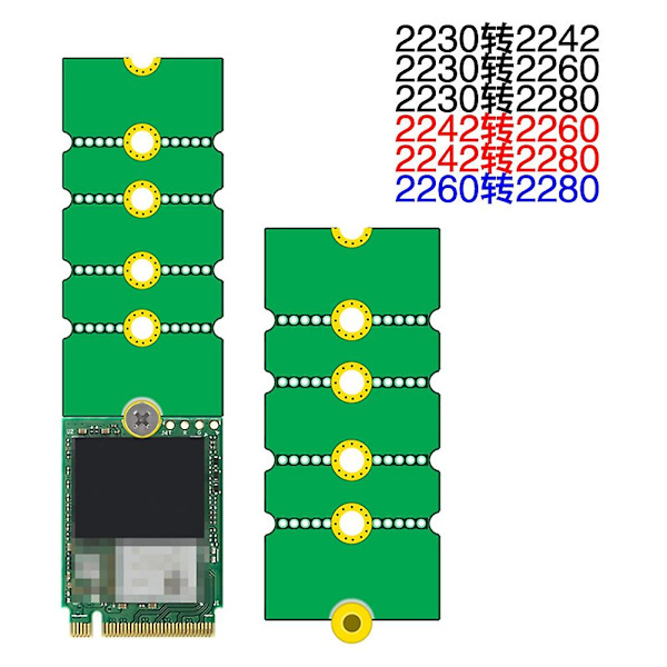 NGFF NVME M.2 Utvidet Brakett 2230 Til 2242/2260/2280, 2242 Til 2280, 2260 Til 2280 Overføringsadapter