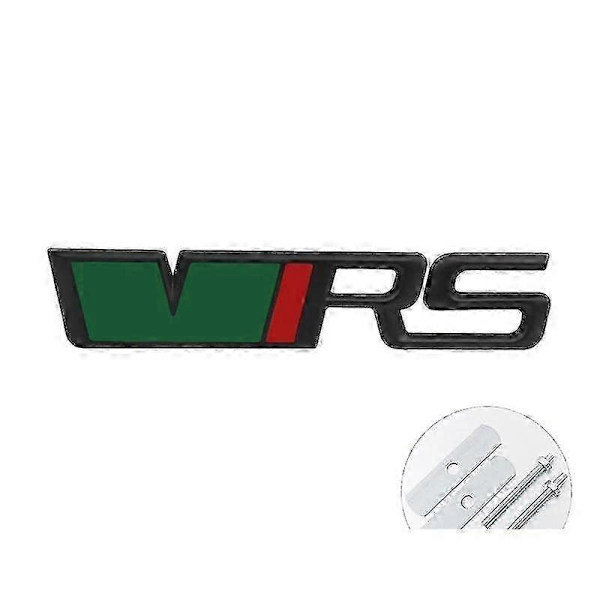 3D Metall VRS Logotyp Bil Frontgrill Emblem Badge Bagageutrymme Dekal För Skoda Octavia 3 2 A5 A7 Mk3 Mk2 Kodiaq Superb Fabia Tillbehör grill green black