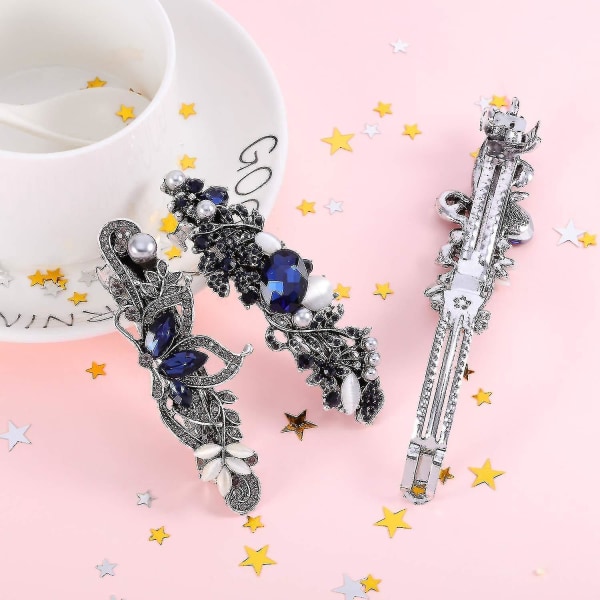 5 stk Blomster Sommerfugl Rhinestones Hårklemme Brud Staver Smykker