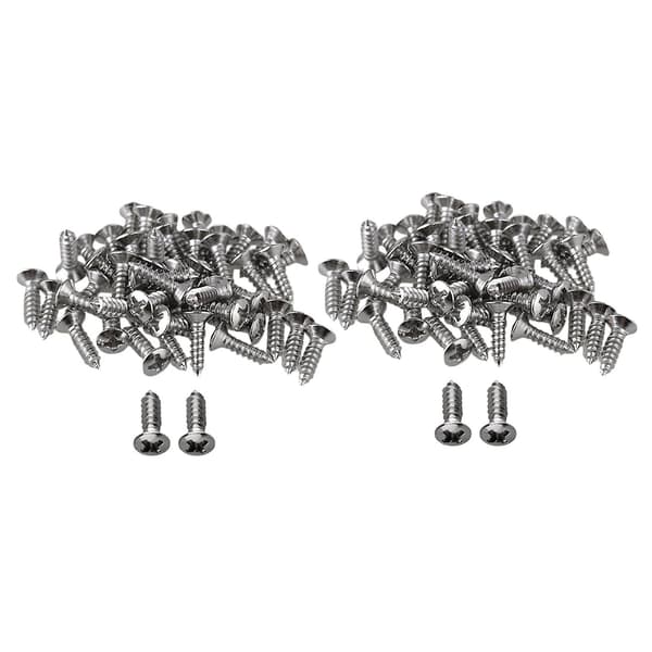 100x Gitarr Bas Skruvar Delar För Scratchplates Pickguard, Silver