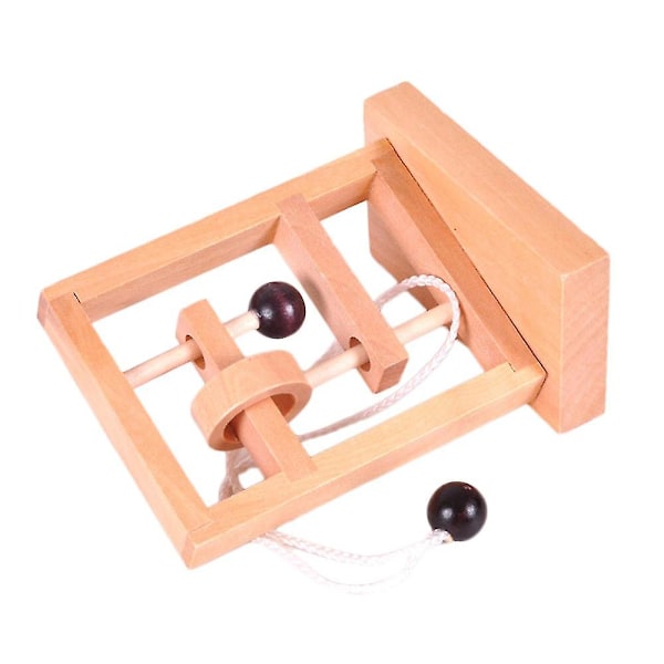 Hotsale! 3D-skrivbord Nyhet Trä Rep Loop Pussel IQ Mind String Brain