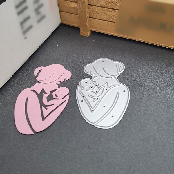 Mamma kysser bebis metallskärningsformar stencil DIY scrapbooking präglingsverktyg