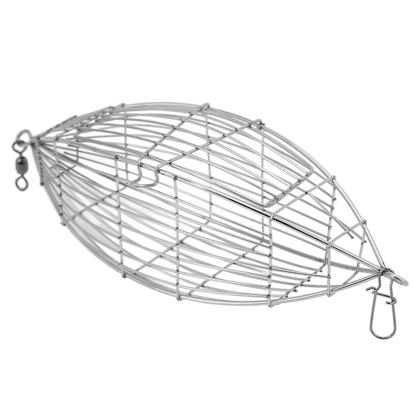 Fiskefôrbur i rustfritt stål - XL-størrelse, karpefiskefellekurvmaterholder for reker, krabbe, fiskefôr