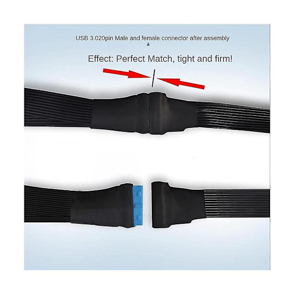 Emolevärinen USB 3.0 19-nastainen otsikko 1-2 jatkojakaajakaapeli 19-nastainen 20-nastainen sisäinen jatko-otsikko