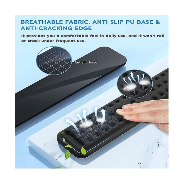 Håndleddsstøtte for tastatur, håndleddsstøtte for datamaskintastatur, ergonomisk håndleddsstøtte i minneskum, anti-