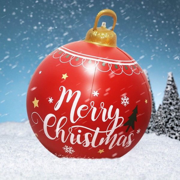 Julepynt 2023 60 cm Utendørs juleoppblåsbar dekorert ball Giant juleoppblåsbar ball juletrepynt