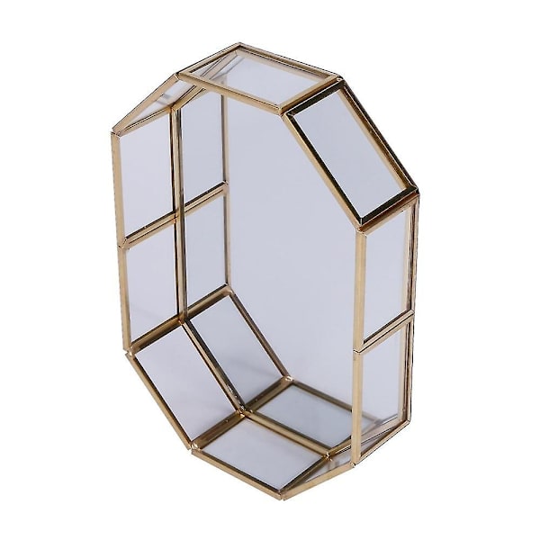 Nordisk stil glas kobber geometri opbevaringskurve boks enkelhed stil hjem arrangør til smykker