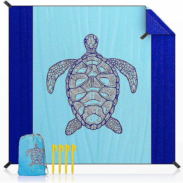 Vattentät picknickfilt 200 X 140cm, Anti Sand Strandmatta För Strand Camping Picknick Med 4 Stakes, Bärbar Sandresistent För Camping, Vandring