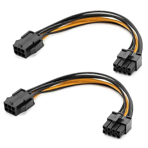 2-pakks Grafikkort 6-pins til 8-pins PCIe Adapter Strømledning (GPU Videografikkort Strømledning)