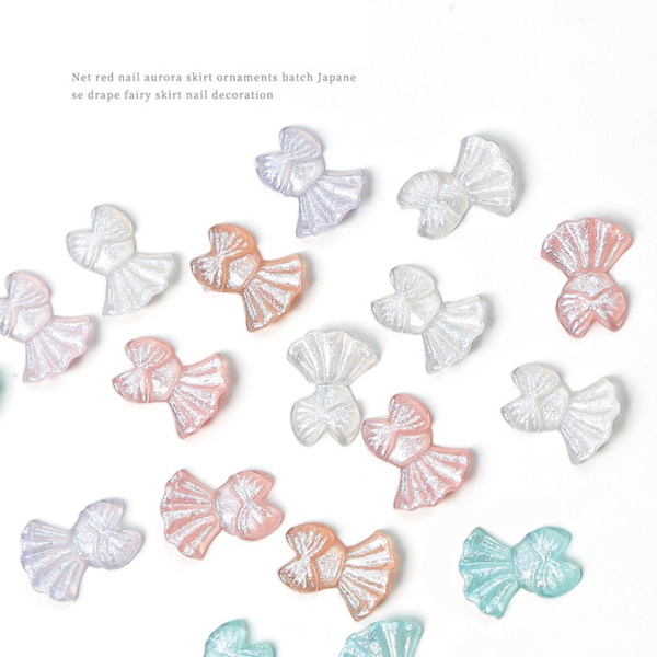 Bows Nail Charm Sløyfe Negledekorasjon Resin Neglekunstdekorasjoner Krystall