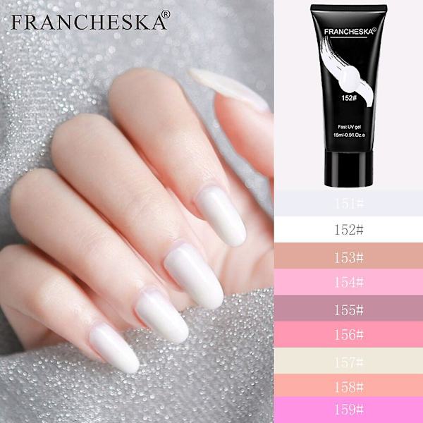 15ml Klar Vit Nagel Poly Acryl Gel UV LED Builder Akrylgel för Snabb Förlängning