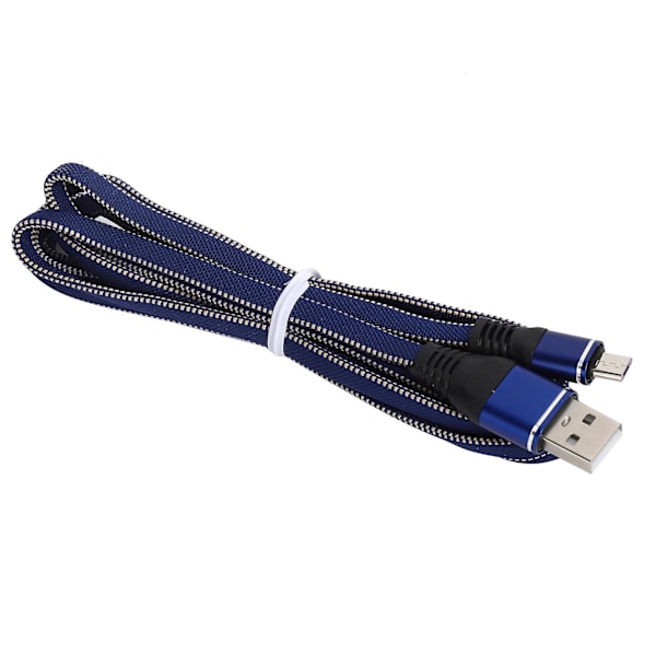 Nylonflätad Micro USB-snabbladdningskabel för Android-telefoner - Blå (förlängd)