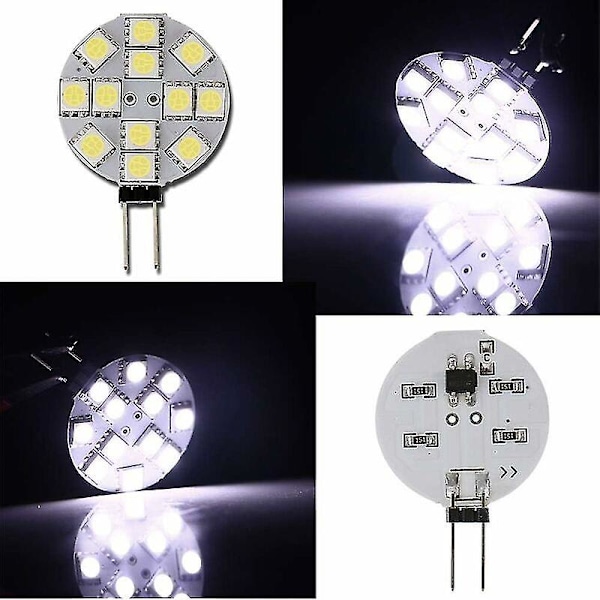 Kompatibel med 10x G4 LED-lampor DC 12V Ej dimbar Vit 6000k Ljuskälla Ersättning 20W Halogenlampa för Kök Husbil RV Släpvagn