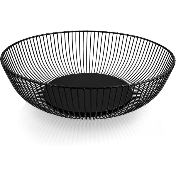 Matte Black/metallic Stainless Steel Fruit Bowl - Large Capacity Fruit Basket - Scandinavian Decor - 28cm