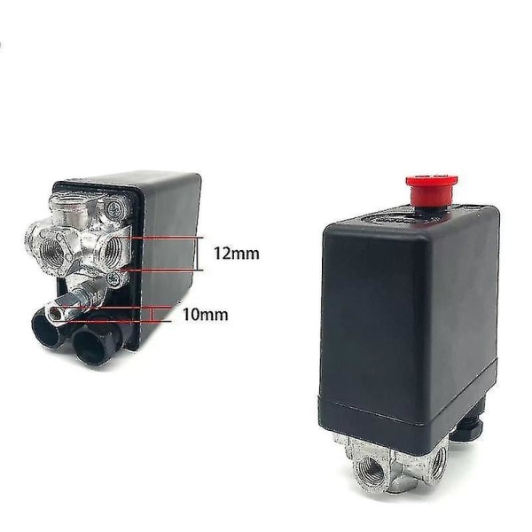 Trykluftafbrykker med 4 porte 90-120 Psi 220v 12mm (1/4') gevind Trykluftafbrykker Kontrolventil Dele Til Kompressor, Frø, Medium Starli